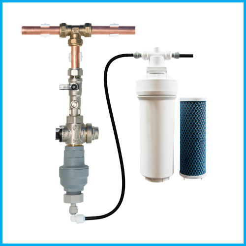 AA First PFRAILKITCOS installation rail with filter housing and FILTBCM candle — rail option