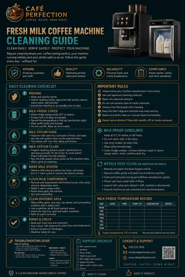 Fresh milk coffee machine cleaning guide