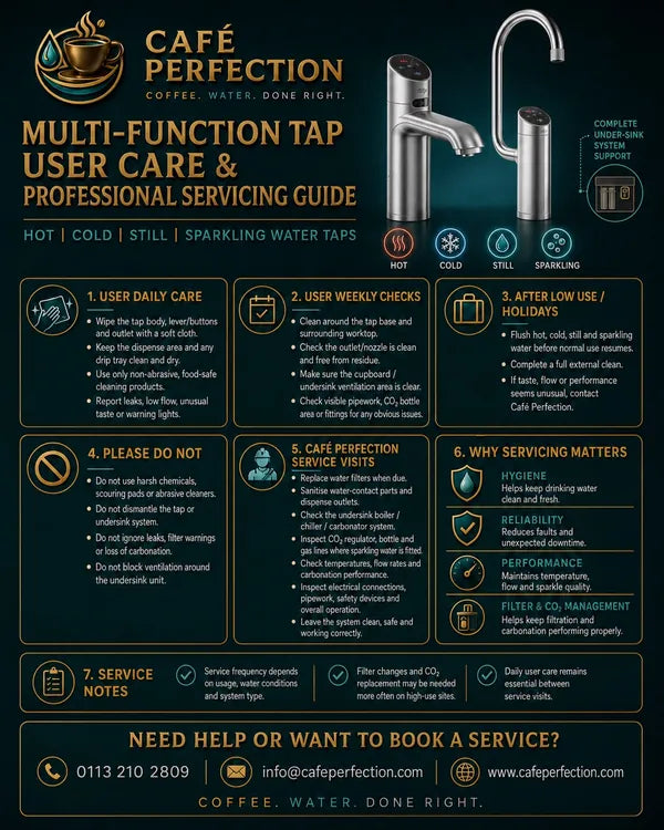 Multi-function tap user care and servicing guide