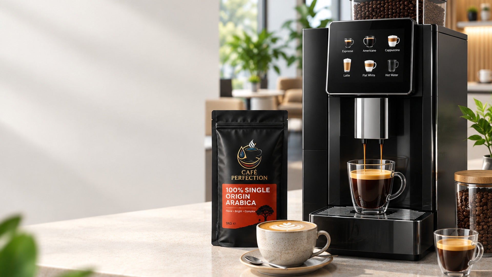 A coffee offer that belongs at the bar. — illustrative drinks setting