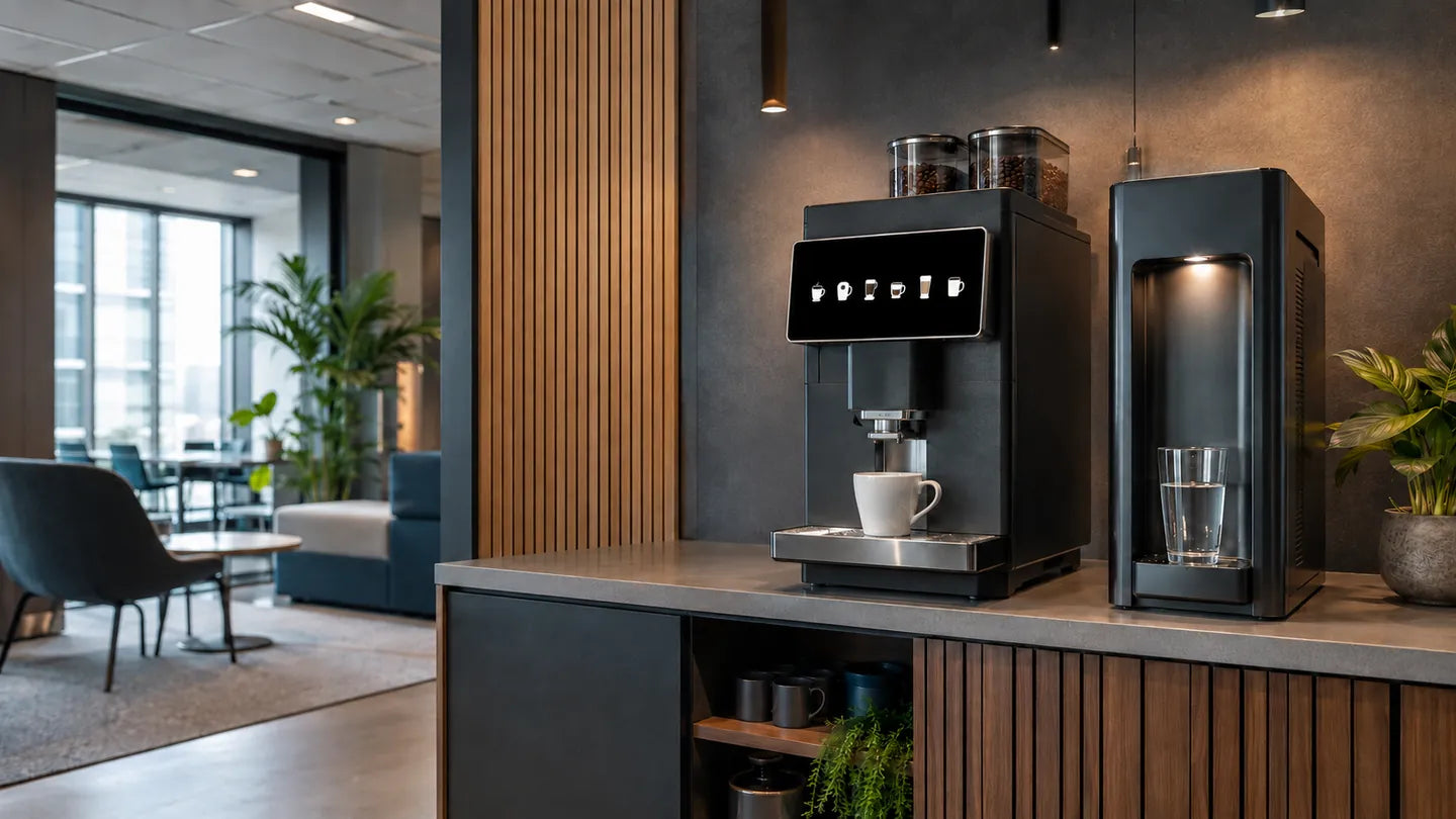 Coffee, water and ingredients work together. — illustrative setting