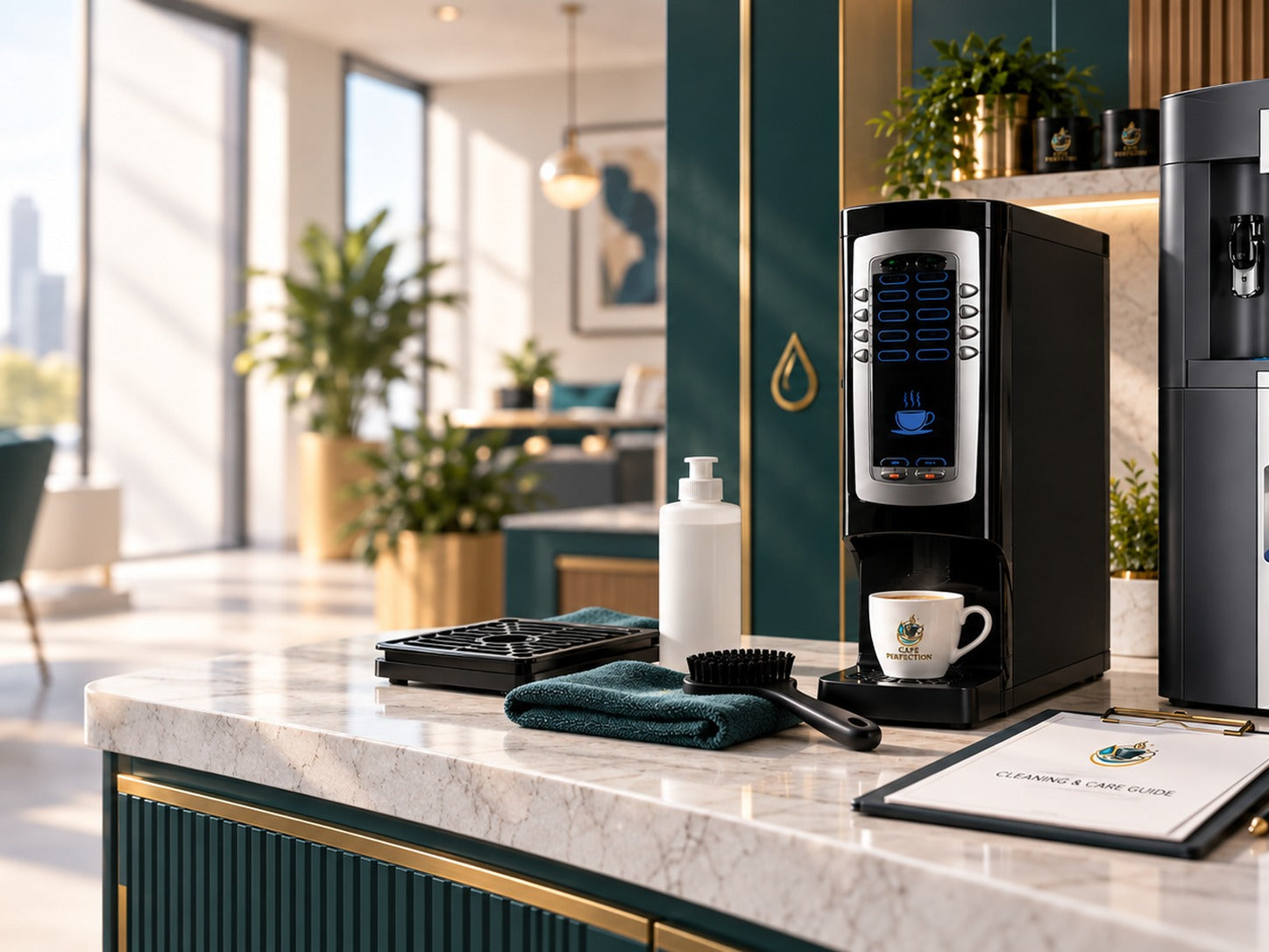 Coffee equipment care and cleaning support