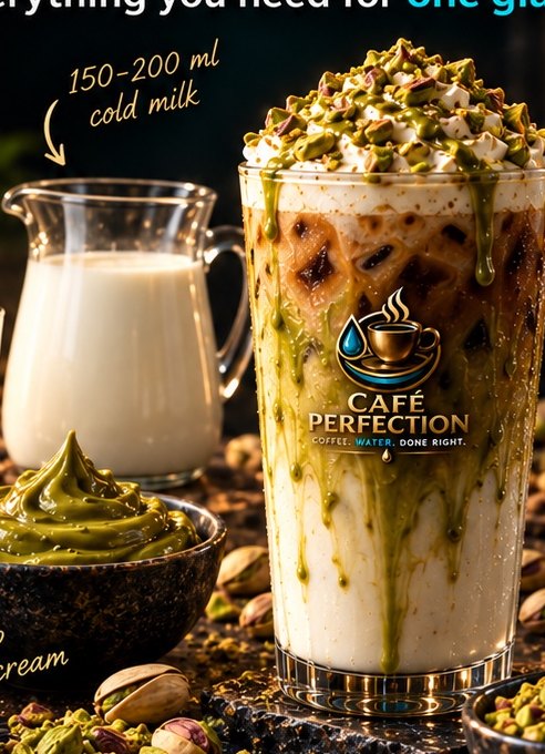 Iced Pistachio Latte serving suggestion