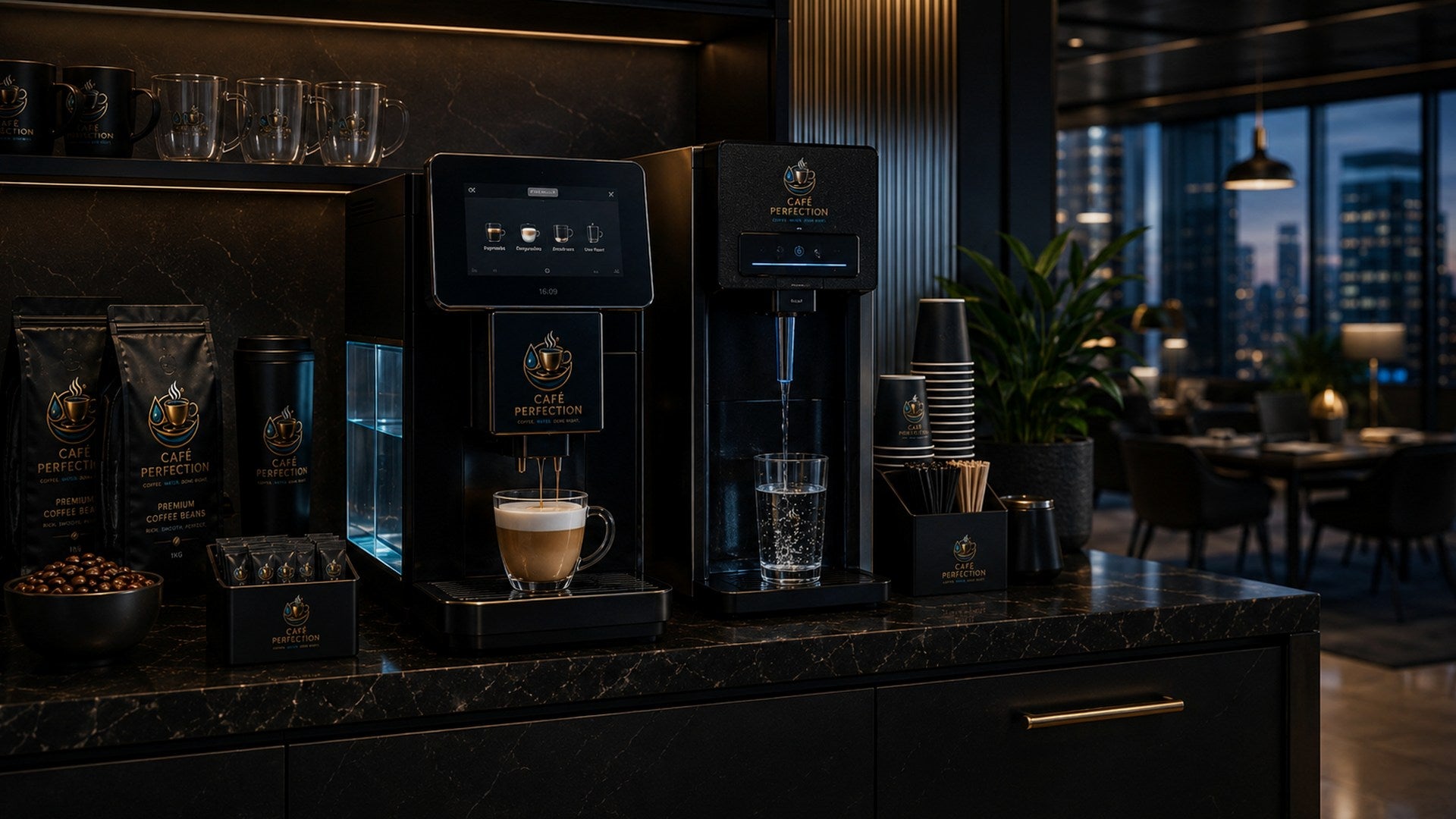 Workplace coffee and water environment