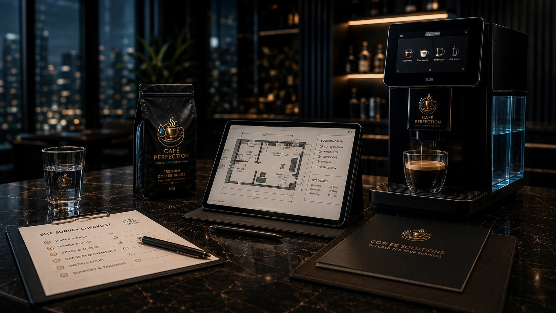 Planning a workplace coffee and payment setup