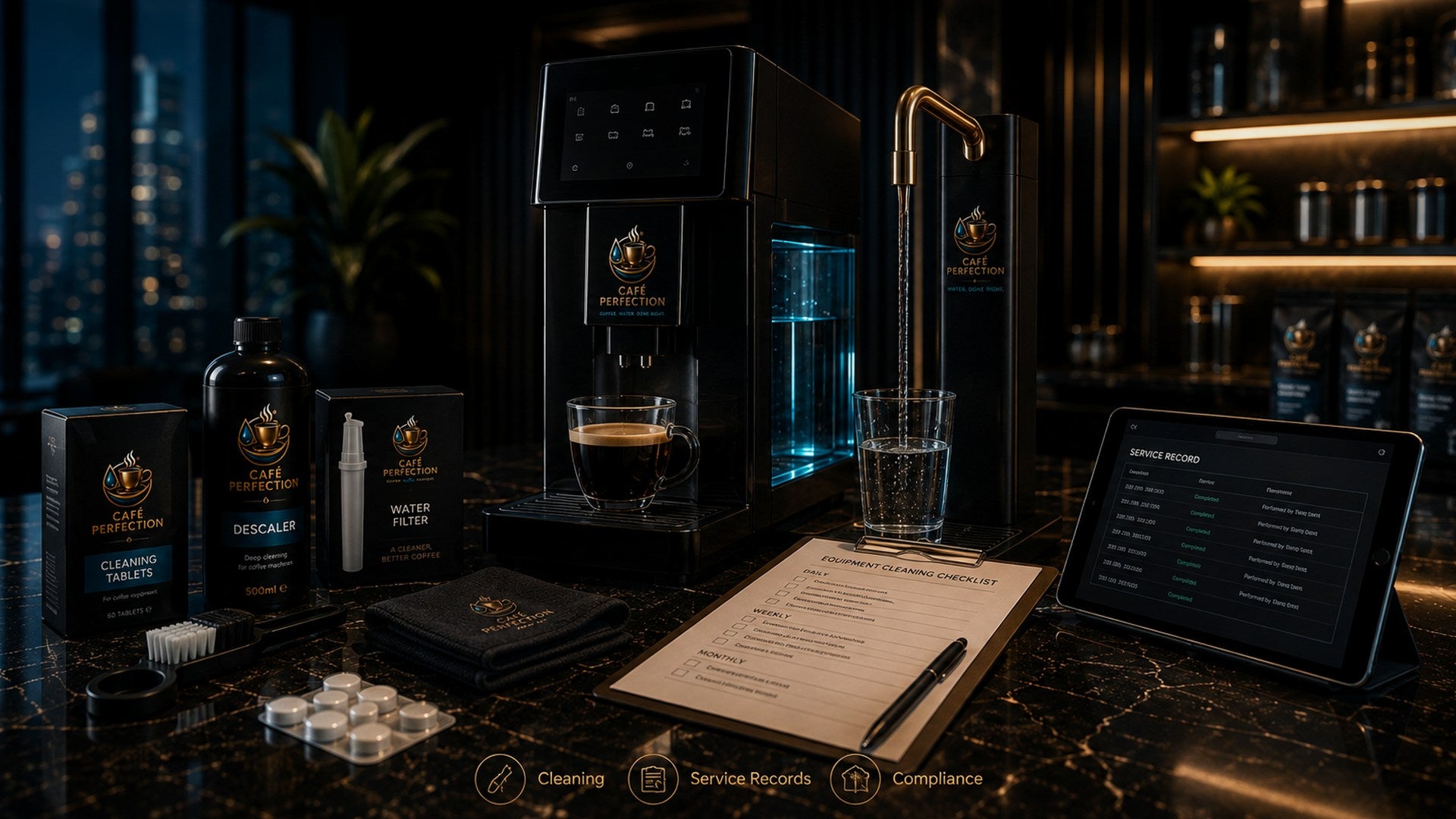 Café Perfection service, cleaning and equipment records